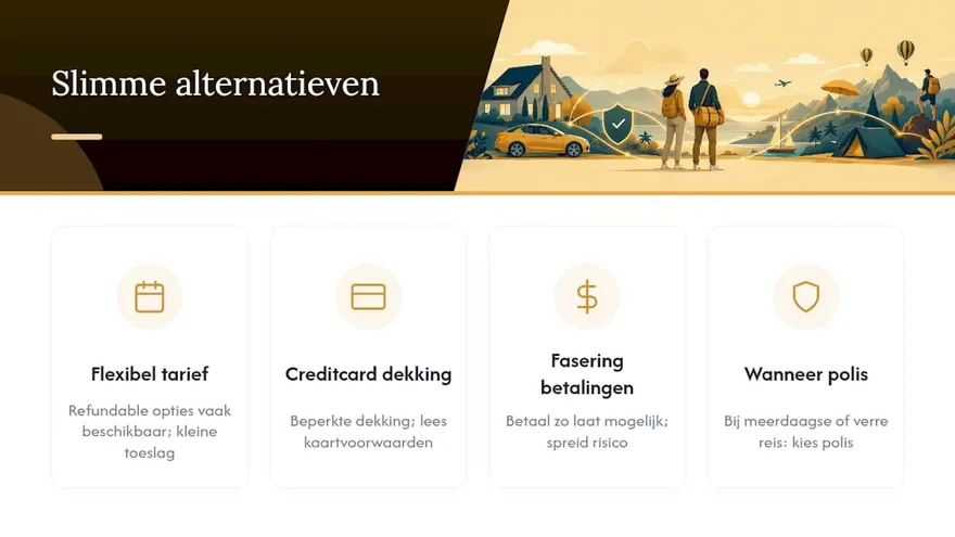Slimme alternatieven die een annuleringsverzekering soms overbodig maken — overview diagram